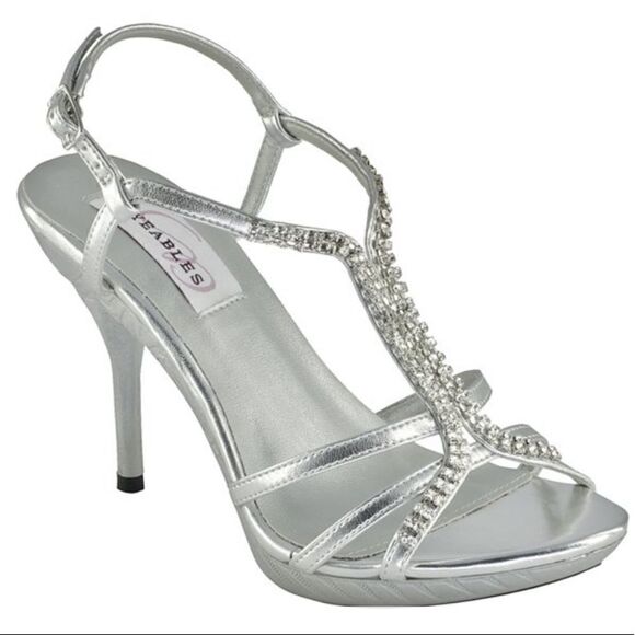 NIB! Dyeables Silver Metallic Ava Platform Sandals - Picture 1 of 4